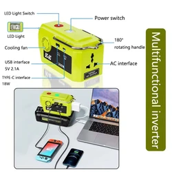 Inversor portátil Ryobi para batería de litio 40V con USB-C y CA
