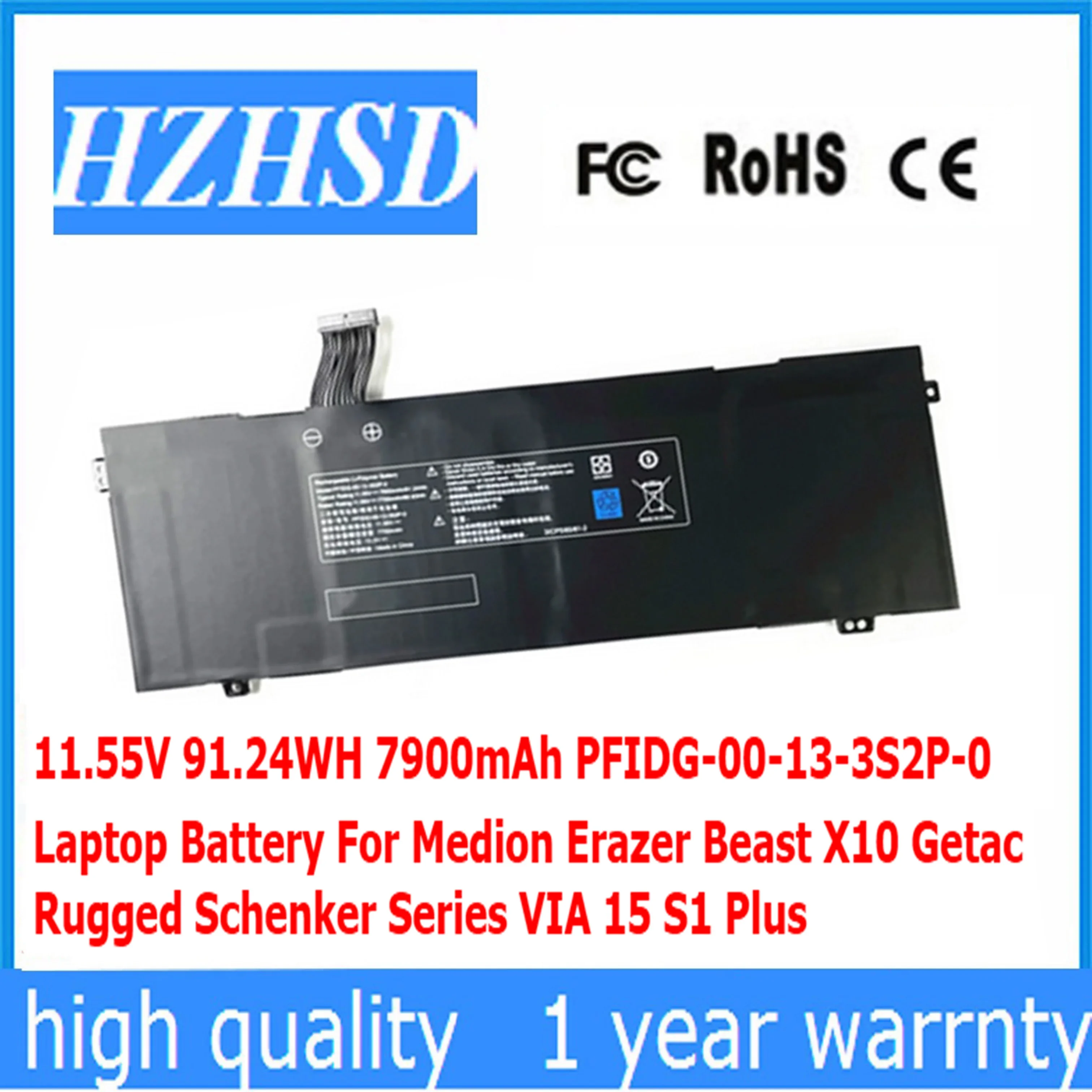 Imagem -01 - Bateria do Portátil para Medion Erazer Besta X10 Getac Série Schenker Robusto Via 15 s1 Além Disso 11.55v 91.24wh 7900mah Pfidg00133s2p-0 bateria do portatil para medion erazer besta x10 getac serie schenker robusto via 15 s1 alem disso 1155v 9124wh 7900mah pfidg00133s2p 0 01