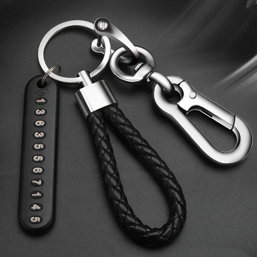 Phone Number Card Key Chain Vehicle Pendant Keyring Car Keychain Phone Number Plate Anti-lost
