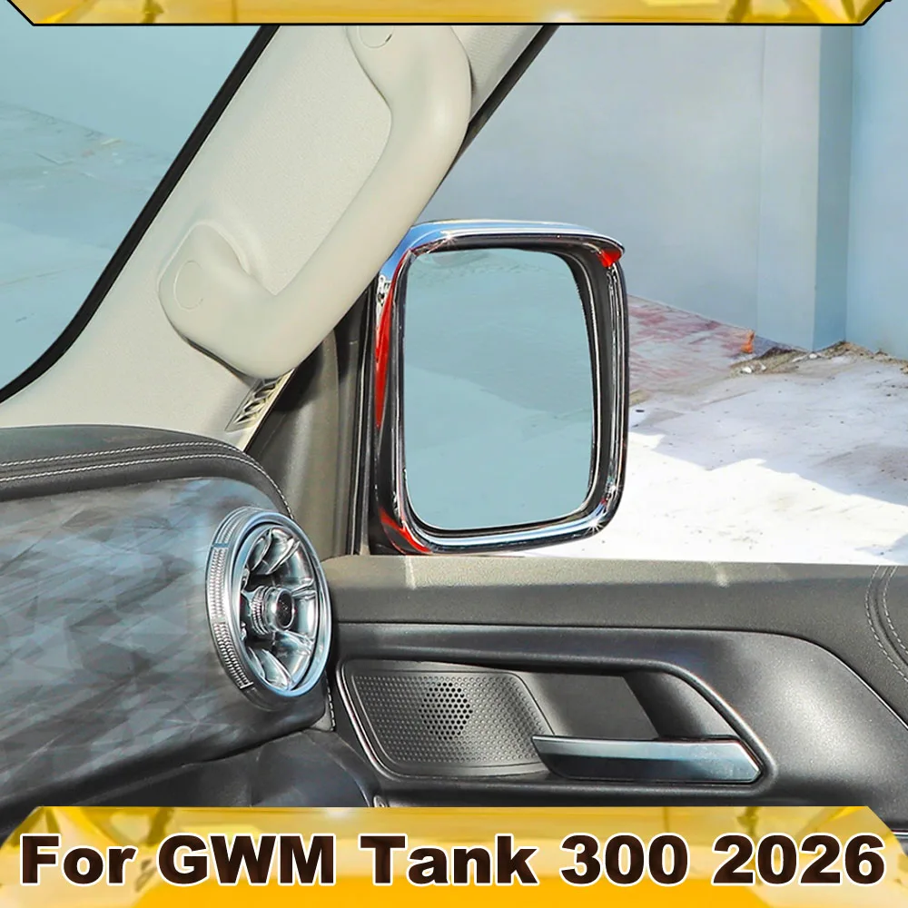 Rearview Mirror Cover & Rain Eyebrow Frame For GWM Tank 300 2021-2026 ABS Side Mirror Protective Shell Car Exterior Accessories
