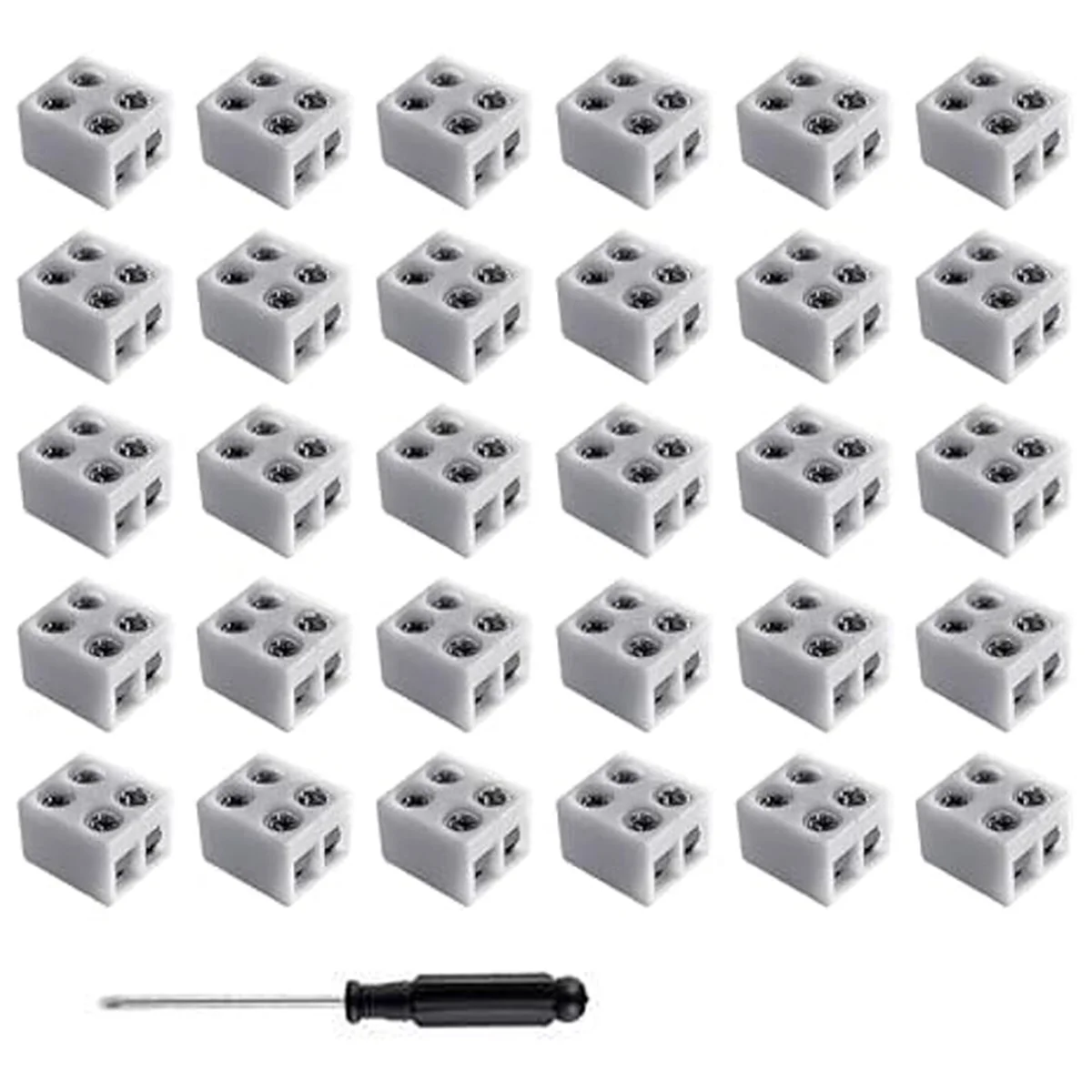 30-Piece Solderless LED Strip Connectors, 2Pin 8mm