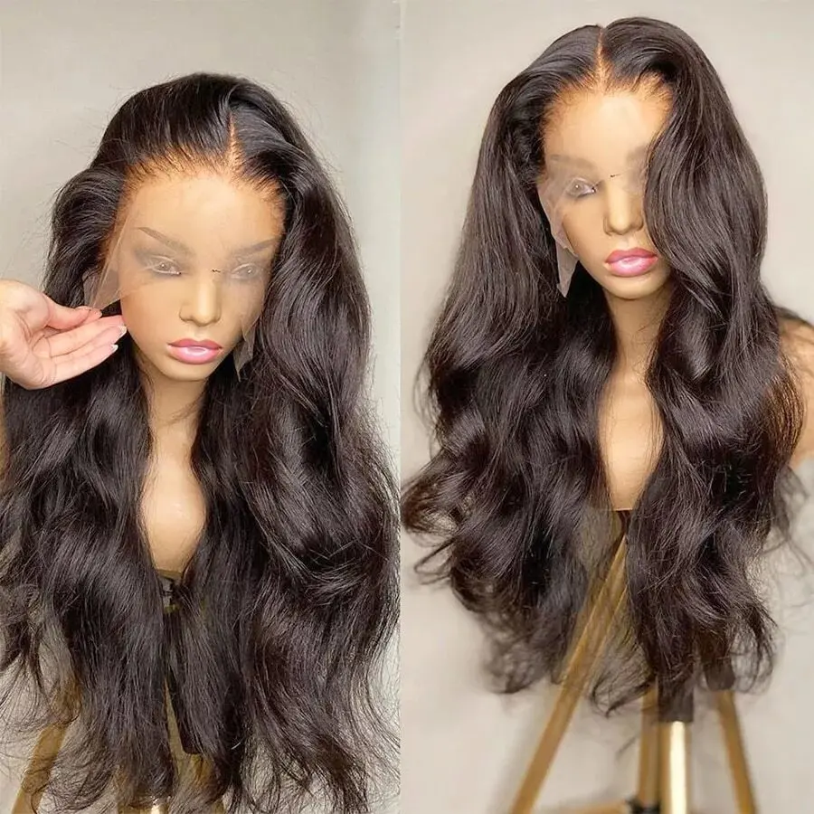 Rosabeauty HD 13X6 Transparent Body Wave Lace Frontal Wig 13X4 Front Human Hair Glueless Wig 250 Density