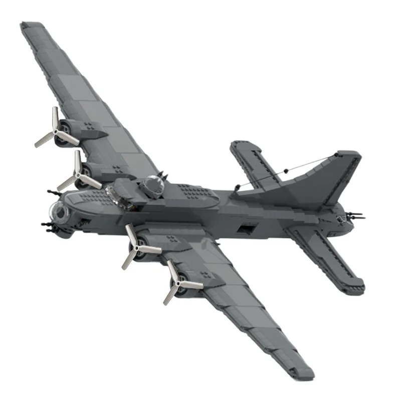 

MOC Military Fighter Fortress B-17 Flying Heavy Bomber Model Building Blocks War Plane Aircraft Collection DIY Toy Children Gift