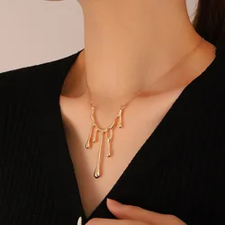 Creative Irregular Design European And American Water Drop Lava Pendant Necklace For Women 2022 New Cold Wind Hip Hop Jewelry