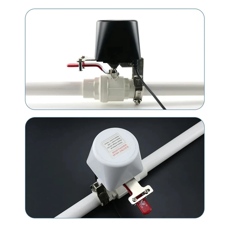 Katup Manipulator pipa Gas otomatis listrik DN15 DN20 DN25 untuk Alarm air Gas 12V katup bola potong mati