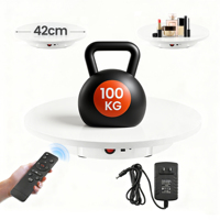 Electric Turntable 100 Kg 42 Cm Rechargeable Automatic Rotating Platform 360 Degree Turntable With Remote Control For Display