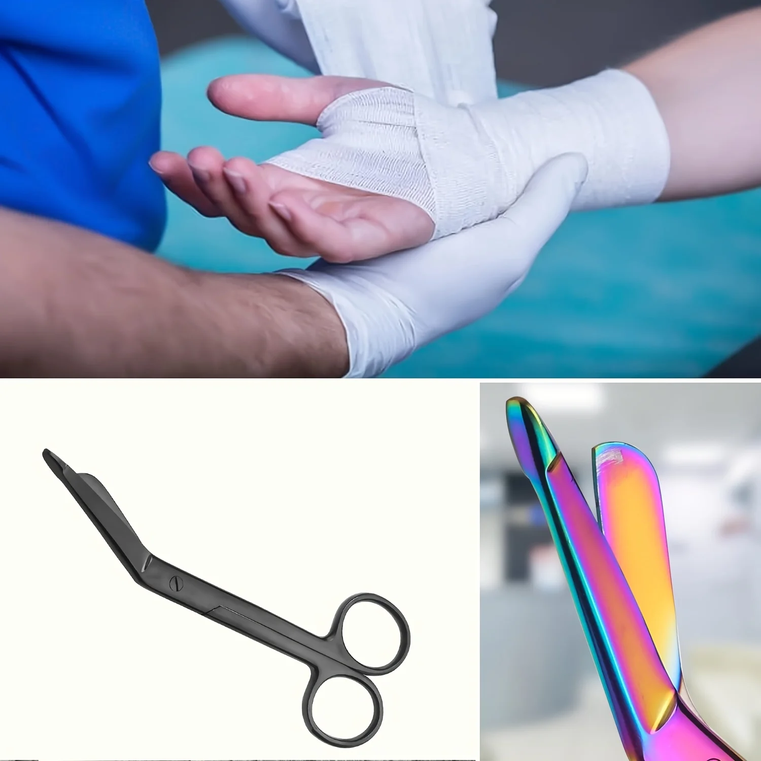 3 قطع من مقص إزالة الخياطة المطلي بالتيتانيوم متعدد الألوان، مقص خياطة احترافي للمختبر مثالي لأدوات الصياغة #5