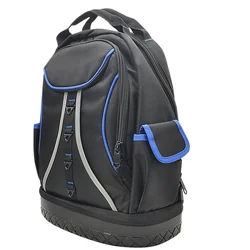 Mochila de ferramentas para eletricista, ferramentas com bolsos, divisórias, fundo de plástico, organizador de ferramentas, novo, 2024