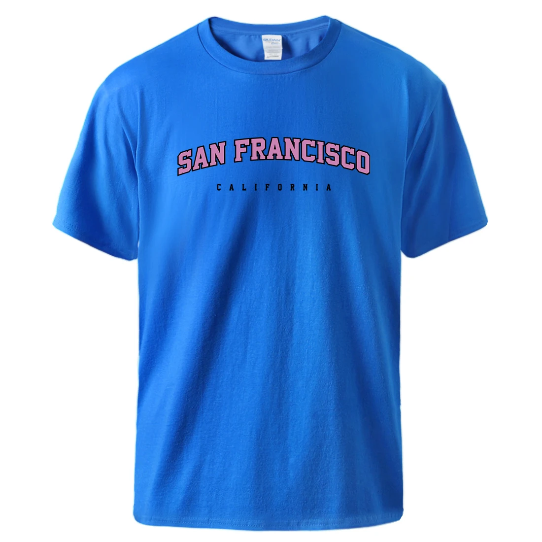 San Francisco California Letter Print Short Sleeved Male Basic Vintage T-Shirt Cotton Tide Streetwear Classic Creative T-Shirts