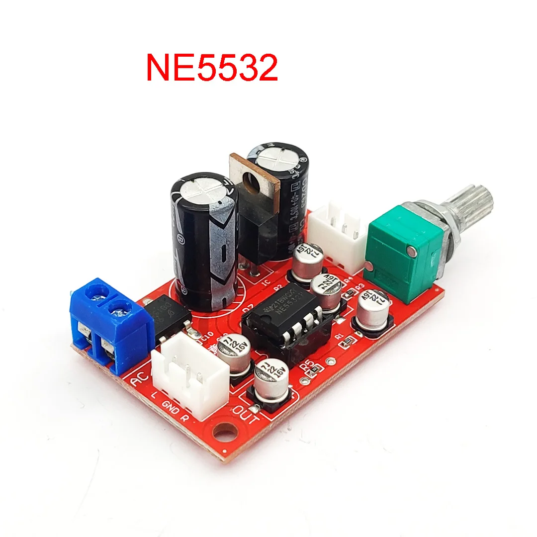 NE5532 Op Amp Preamplifier Board AD828 Preamplifier Version Single Power Supply With Volume Potentiometer