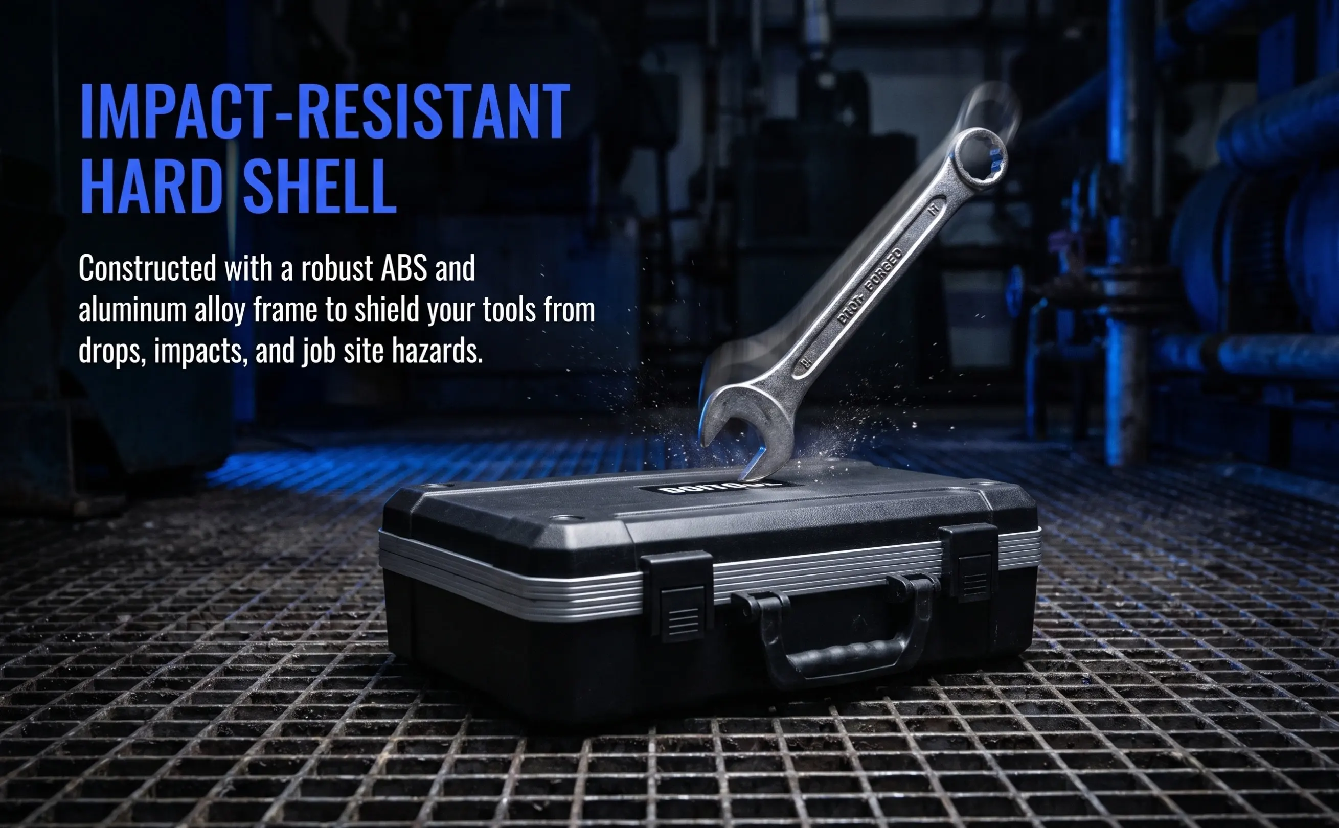 Aluminum Alloy Tool Box Heavy Duty Portable Hard Case with High Density Foam Inserts Shockproof Equipment Case for Hand Tools