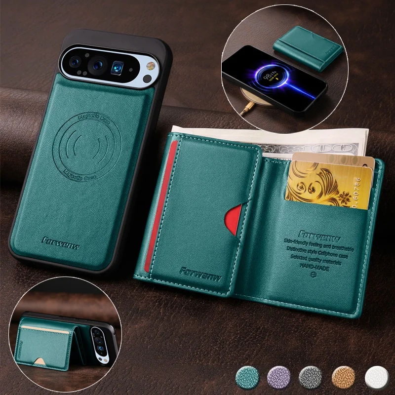 

Luxury PU Leather Magnetic Wallet Phone Case for Google Pixel 10 Pro XL Pro 9A 9 7A 7 6A 6 Thirfold Cards Cover Coque Hoesje Bag