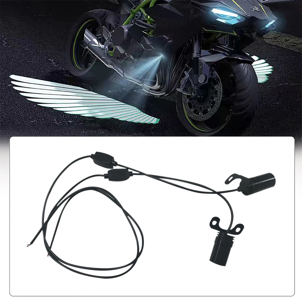 2 PCS Motorcycle LED Underbody Light Projector Ghost Angel Wings LED projection Light  Modification Decoration Light ﻿