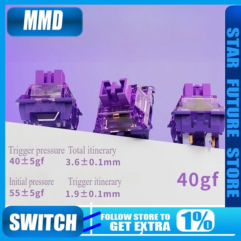 

MMD Лавандово-фиолетовый забор Вал Механический вал клавиатуры Вал для смены корпуса HIFI Вал для абзаца поставляется с направляющей световой колонкой