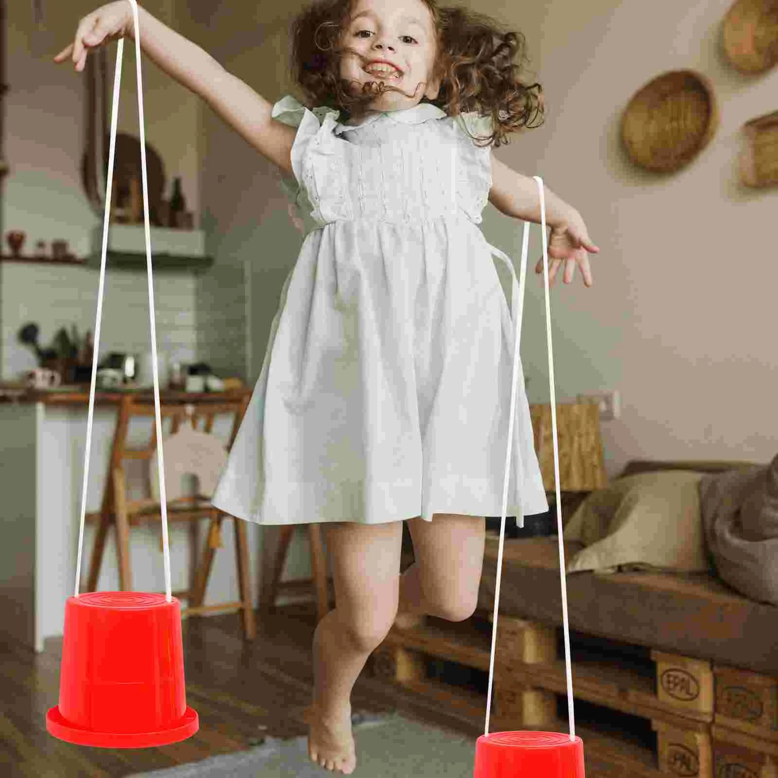 

3 Pairs Kids Stilts Jump Shoes Jumping Buckets for Children Outdoor Toys Playset