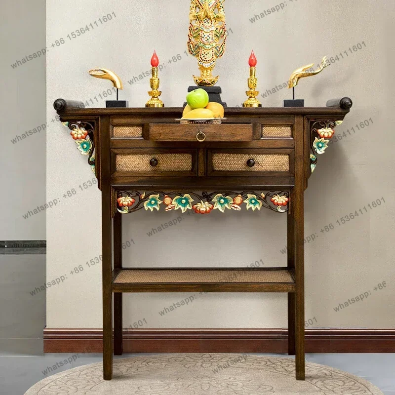 56Thai household solid wood offering table incense case South East Asia style Fotai entrance offering table