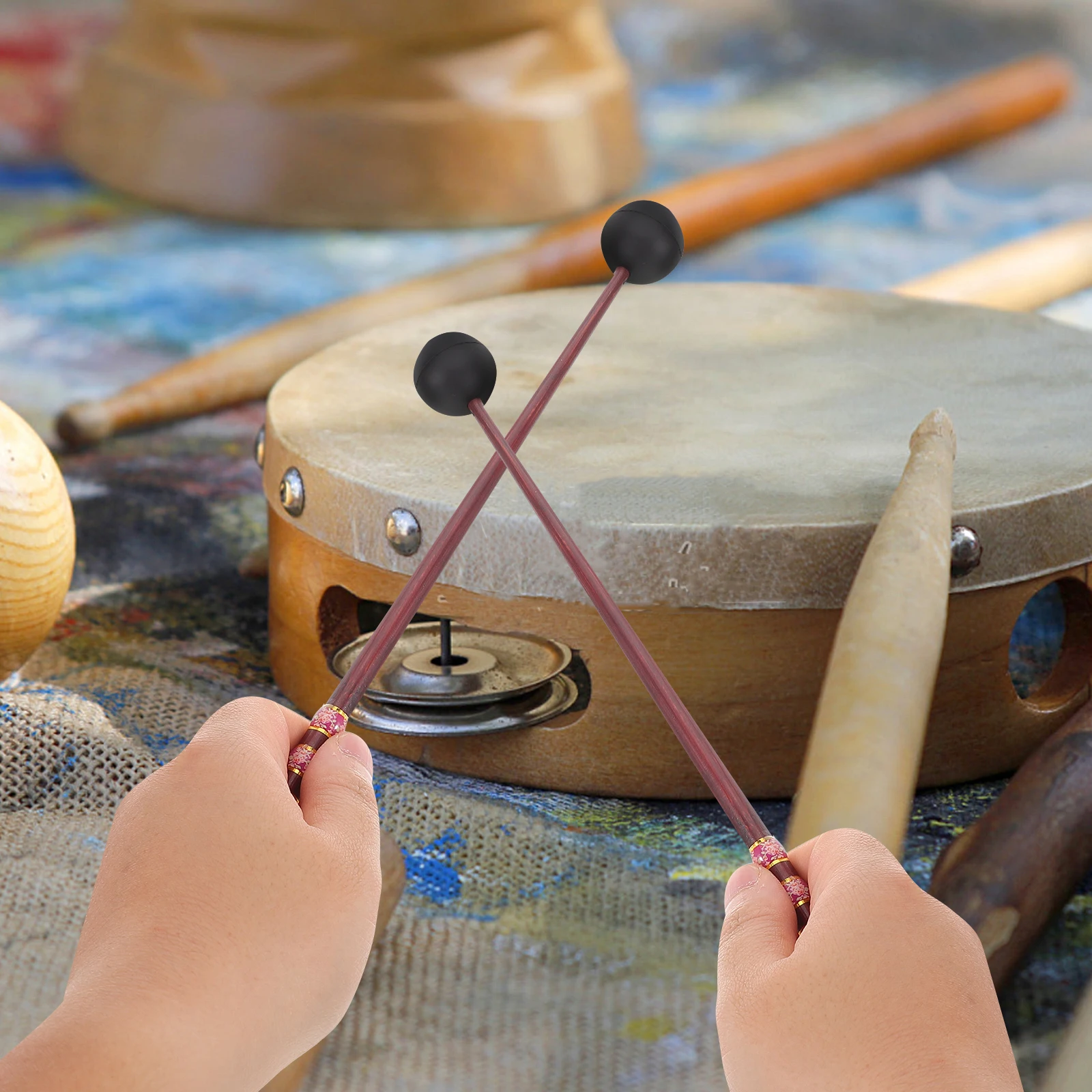 

Musical Instrument Drumstick Work Performance Drumsticks Wooden Bell Mallets Percussion