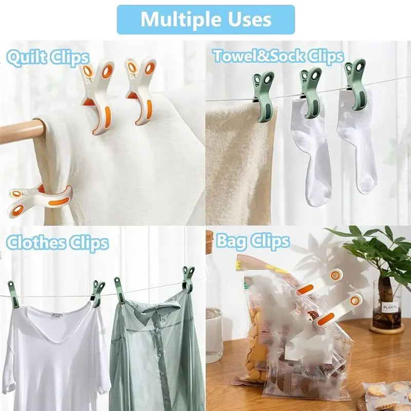 Customer Favorite Beach For Chairs, For Cruise, Pool Towel Clips(12 PCS)-Large Plastic Clothespins In 3 Bright Colors