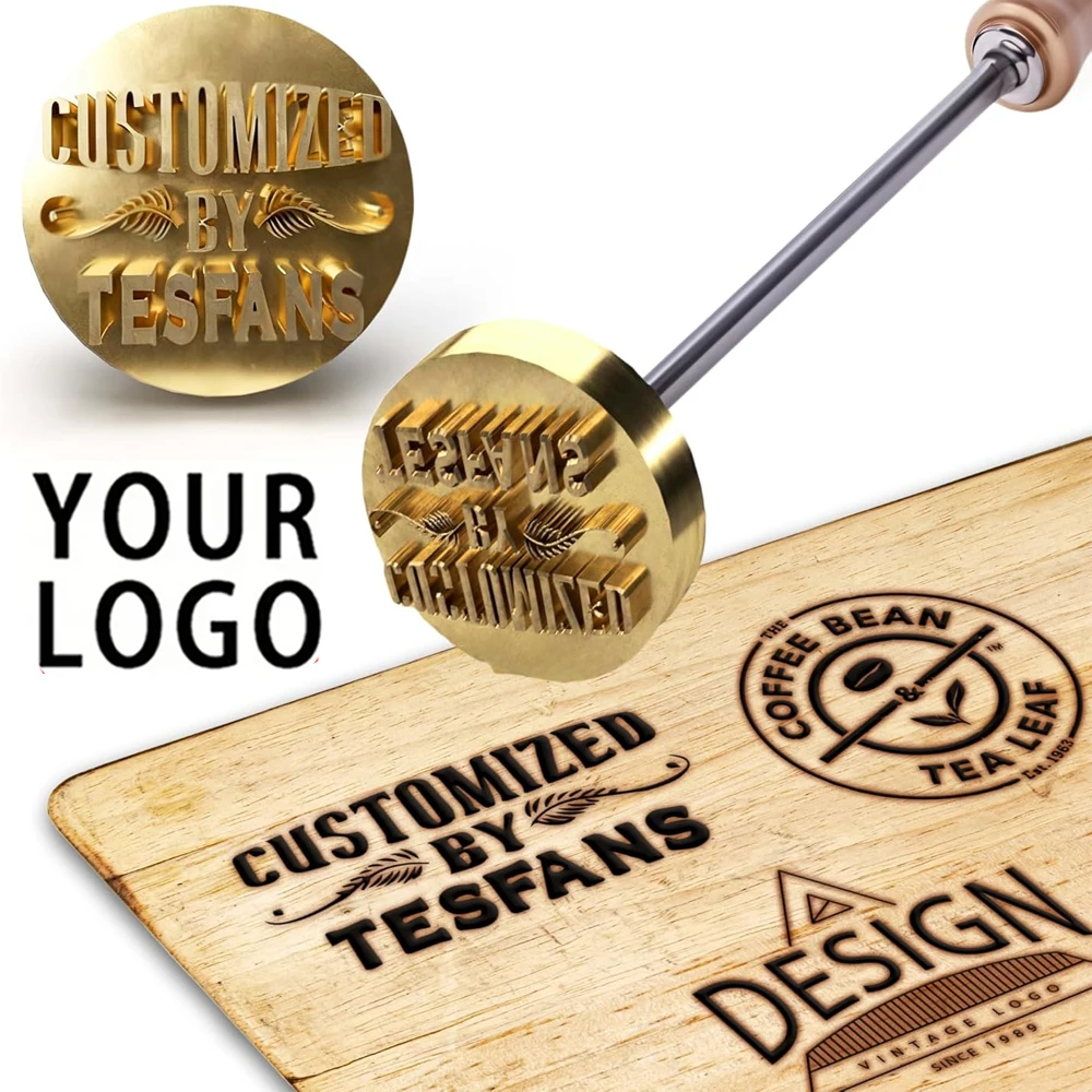 Herramienta de grabado en caliente de latón personalizada con LOGO para marcar madera, carne, BBQ, cuero, bricolaje, hamburguesas y otros materiales.