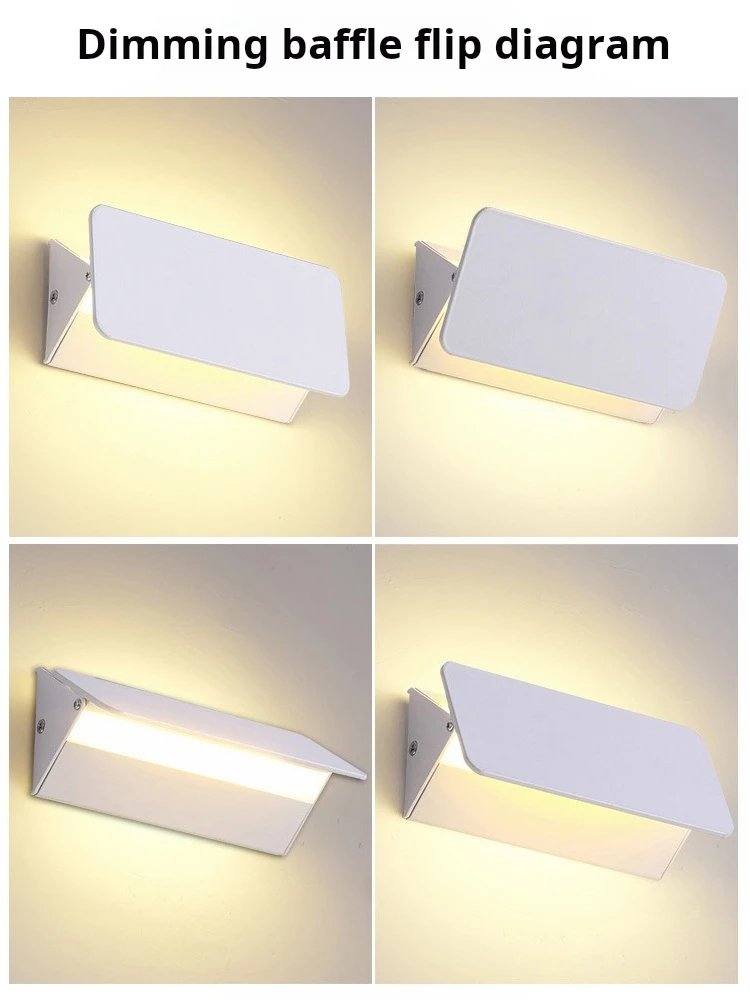 Indoor LED Wall Lamp Adjustable Angle Aluminum Alloy Wall Light Home Living Room Bedroom Vanity Mirror Bedside Lights