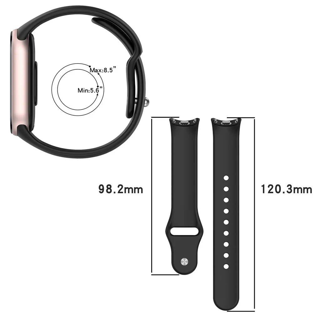 BEHUA Gelang Jam Silikon untuk Xiaomi Band 10/9/8 Pengganti Tali Olahraga Gelang Korea untuk Xiaomi Mi Band 8 9 10 Gelang