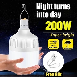 Portable Emergency Lights with Hook Outdoor USB Rechargeable LED Lamps Fishing Camping Light Garden Lamp Lighting Bulbs Lanterns