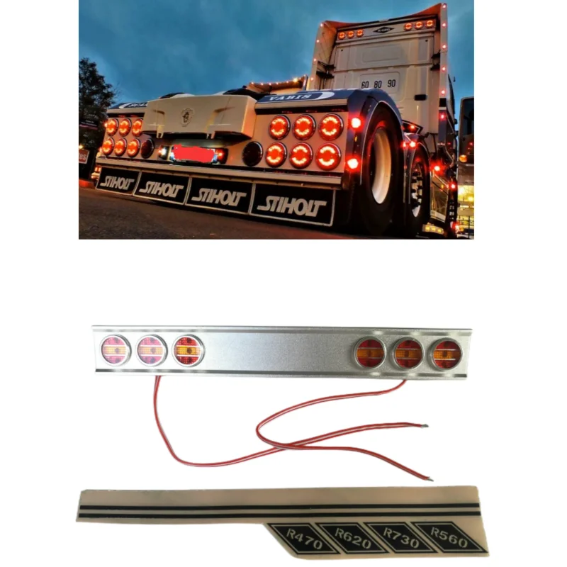 Brake Signal Light Back Top LED Lamp for 1/14 Tamiya RC Truck SCANIA R730 RC Car LESU Accessories