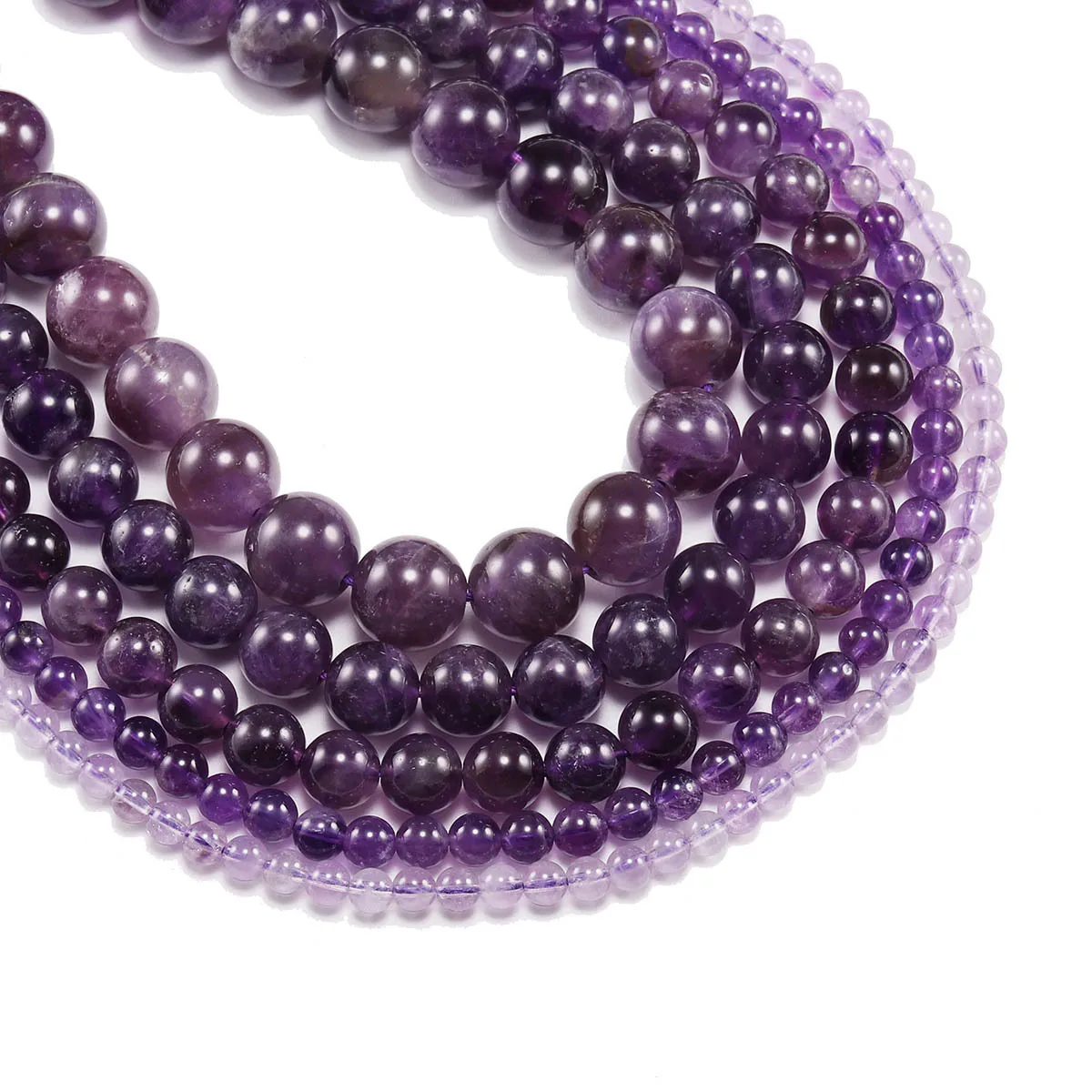 Hot Sell Multiple Specifications Natural Amethyst DIY Accessories Purple Crystal Loose Bead Crystal semi-finished Bead Wholesale