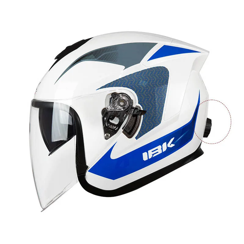 Motorcycle helmet, three-quarter helmet, unisex, built-in dual visors, half-covering motorcycle helmet, suitable for all seasons, adjustable safety helmet for electric bike riding