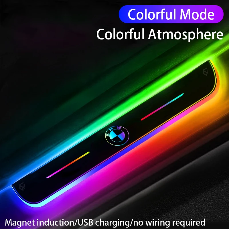 LED Car Door Sill Ambiance Light Welcome Pedal Light for BMW X1 X3 X5 X7 F30 F34 F10 F20 F15 1 2 3 4 5 6 Series G20 F30 G30 G01
