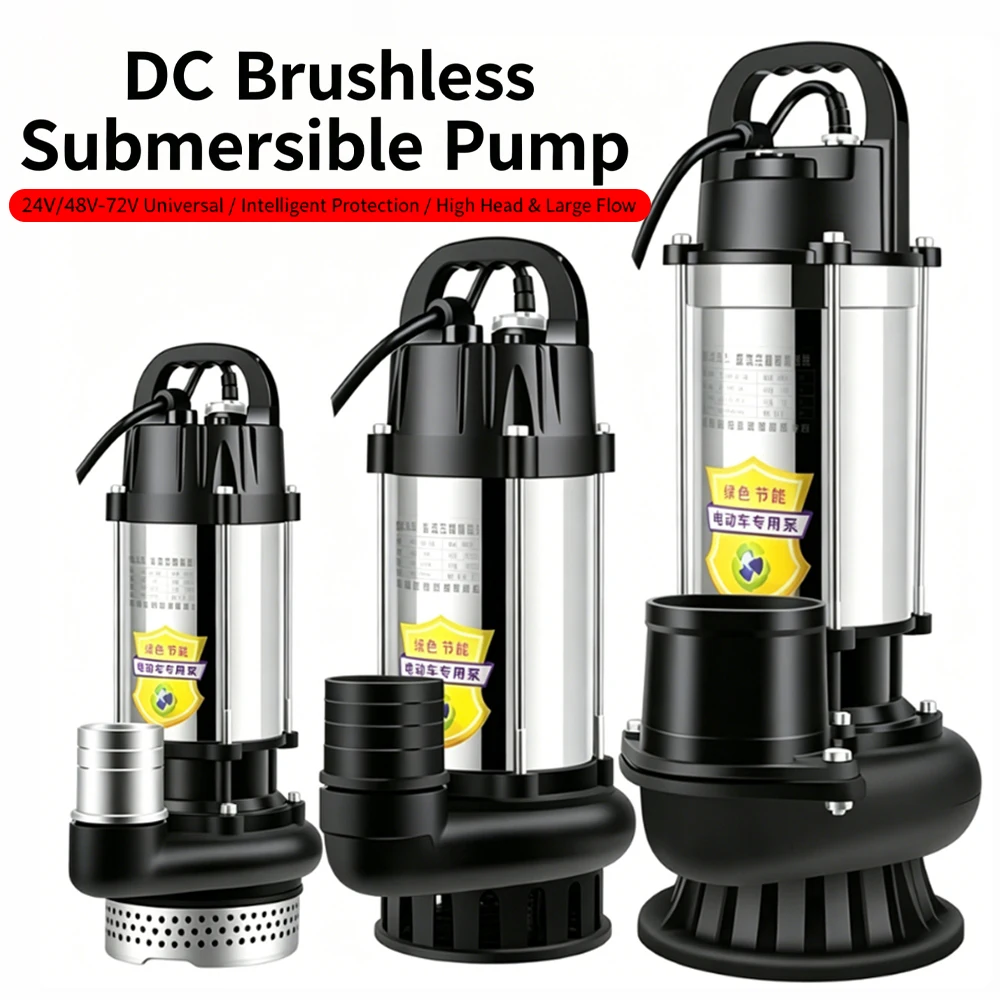 Stainless Steel Brushless DC Submersible Pump, Battery-powered Electric Vehicle, Small Agricultural Irrigation Water Pump