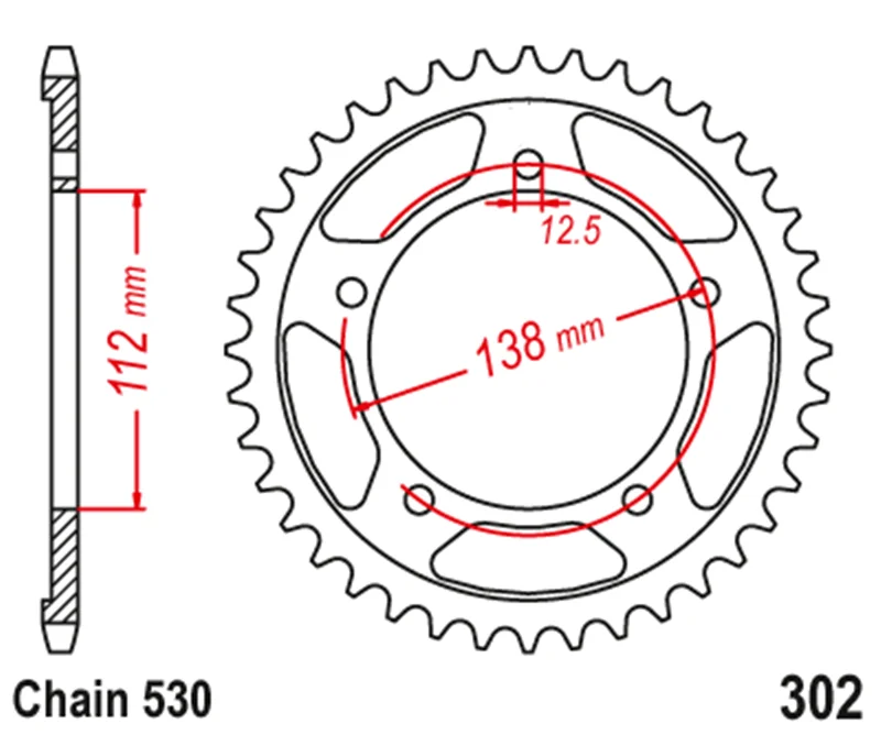 530 Motorcycle Rear Sprocket For Honda CB1300S 06-13 CB1300 Superfour 03-13 CB1300SB 05-13 CB1300ST 09-13 CBR600F 91-96