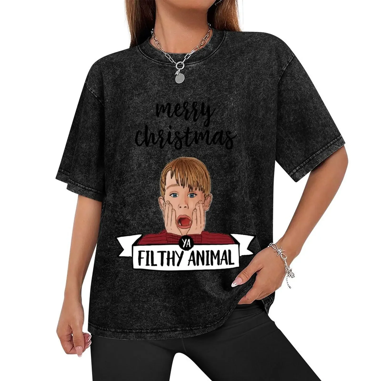 Home Alone Merry Christmas ya Filthy Animal Illustration T-Shirt tees street wear designer t shirt men