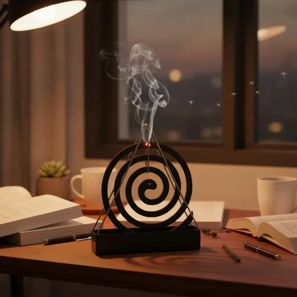 Iron Mosquito Coil Holder Incense Holders Coil Incense Burner Frame Modern Repellent Incense Rack For Household Bedroom Patio