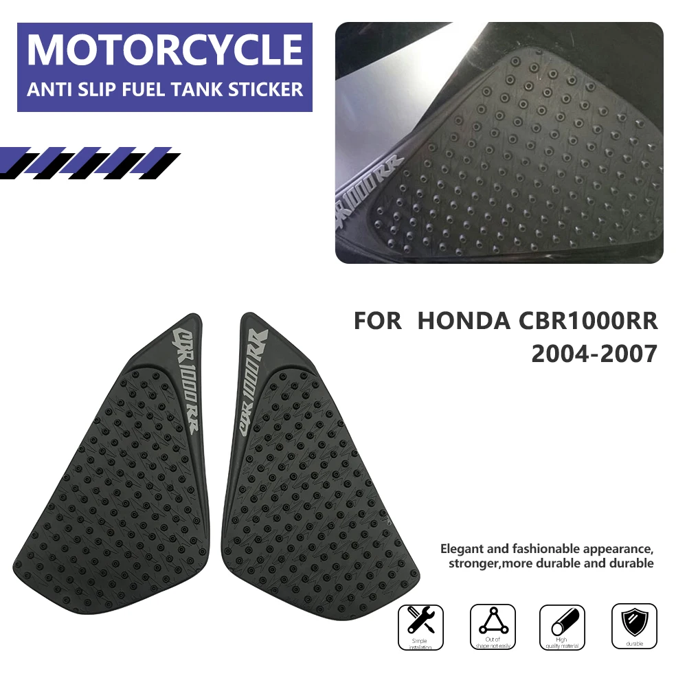 

For Honda CBR1000RR Motorcycle Tank Rubber Sticker Pad CBR 1000 RR 2004 2005 2006 2007 Side Tank Knee Anti Slip 3M Decal