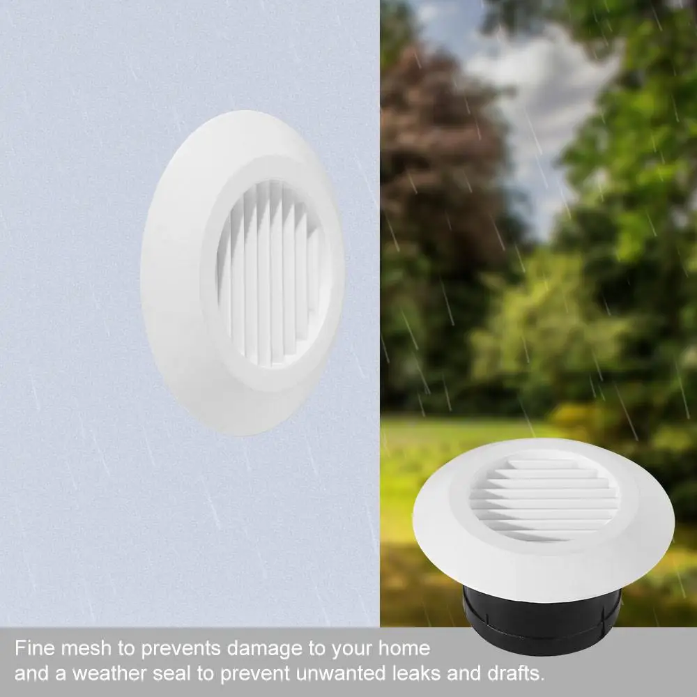 Adjustable Round Air Vent Extract Valve White Plastic Air Vent Extract Valve Grille 75-200mm Wall Mount