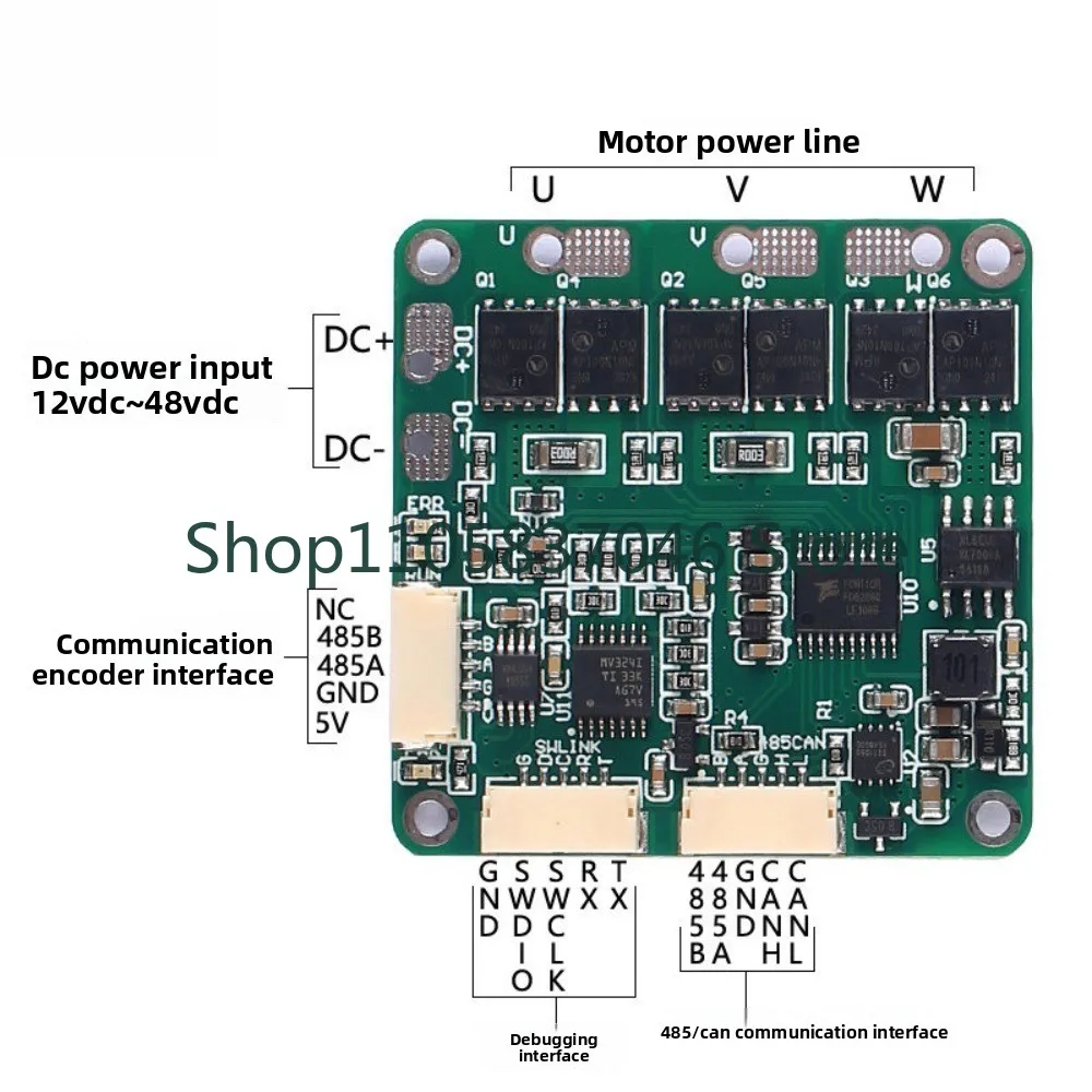 Brushless motor drive board FOC vector control servo motor development board BLDC direct drive robot joint 24V