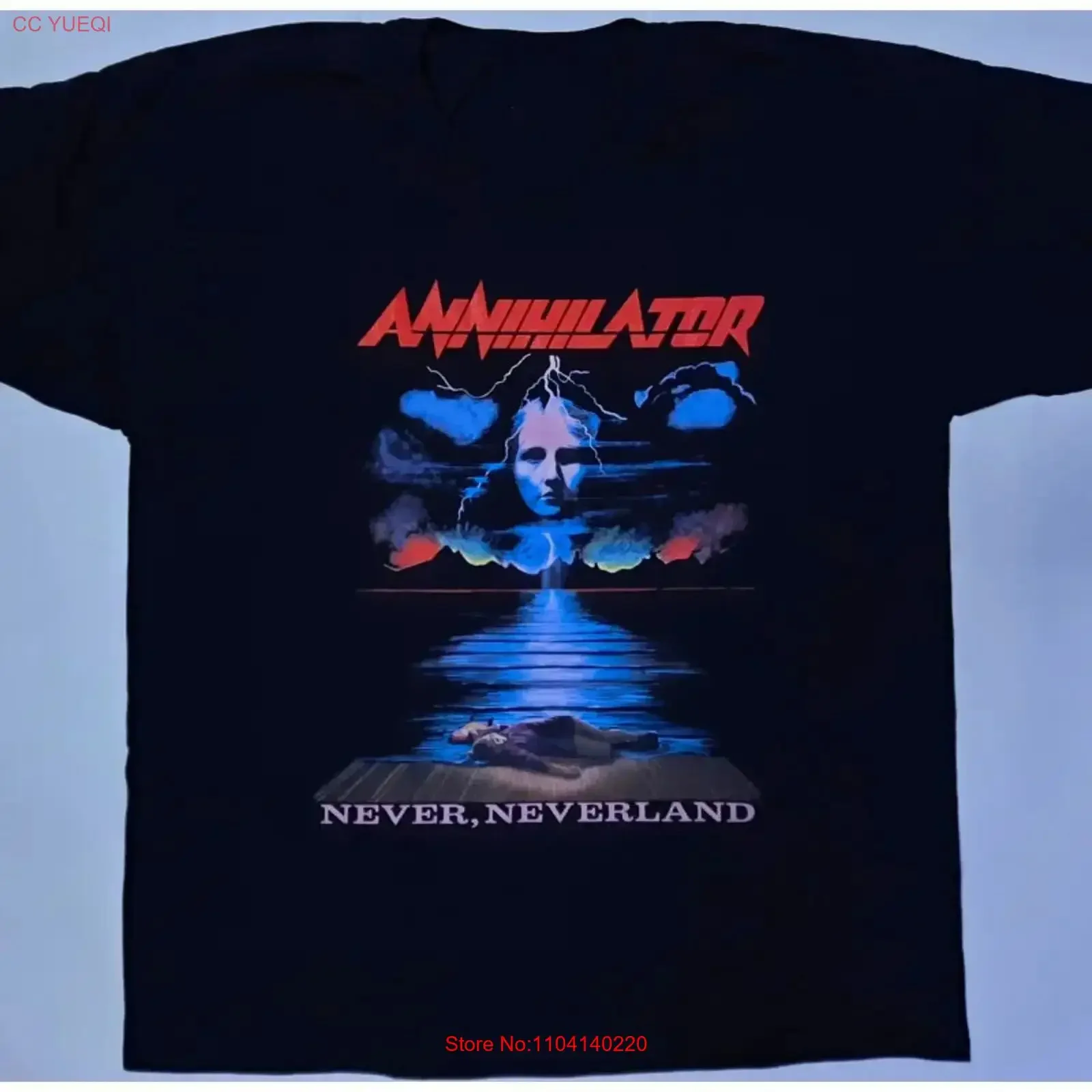 VTG Annihilator Never Neverland Tour Cotton Black T Shirt S 5XL For Fans TT451 vintage Washed Stylish streetwear Casual Unisex
