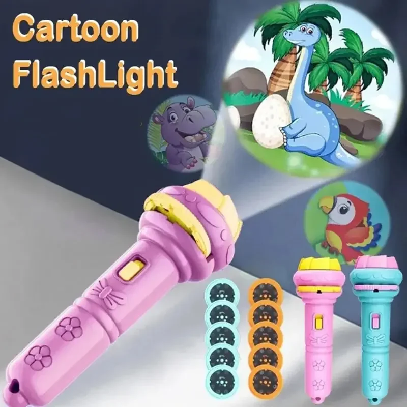 Mini budgétaire de dessin animé pour enfants, lampe de poche, jouet d'éducation précoce pour bébé