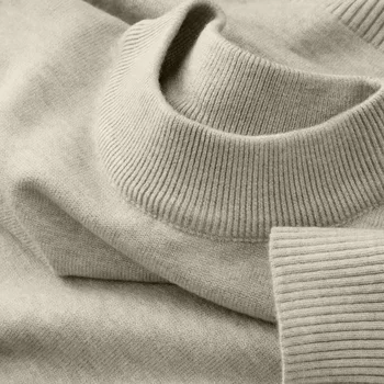Autumn New Men's Casual Mock Turtleneck Sweater Long Sleeved Warm Pullover Basic Lightweight Street Clothing Knitted Jacket Top 2