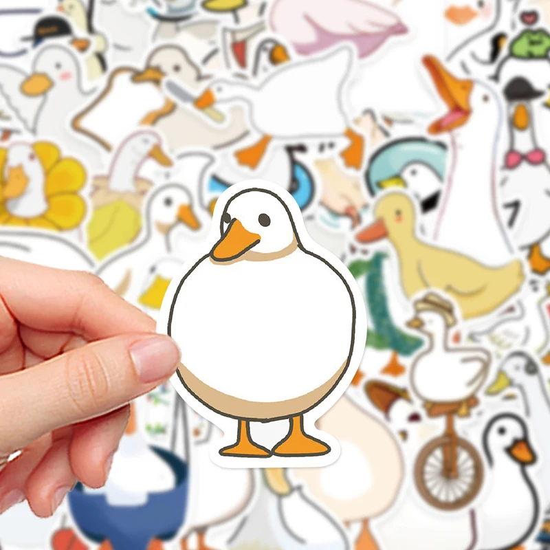 50PCS Cartoo Animal Duck Stickers Cartoon Pattern DIY Decoration Phone Cases Laptops Guitars Journals Decals Kids Toys Gifts