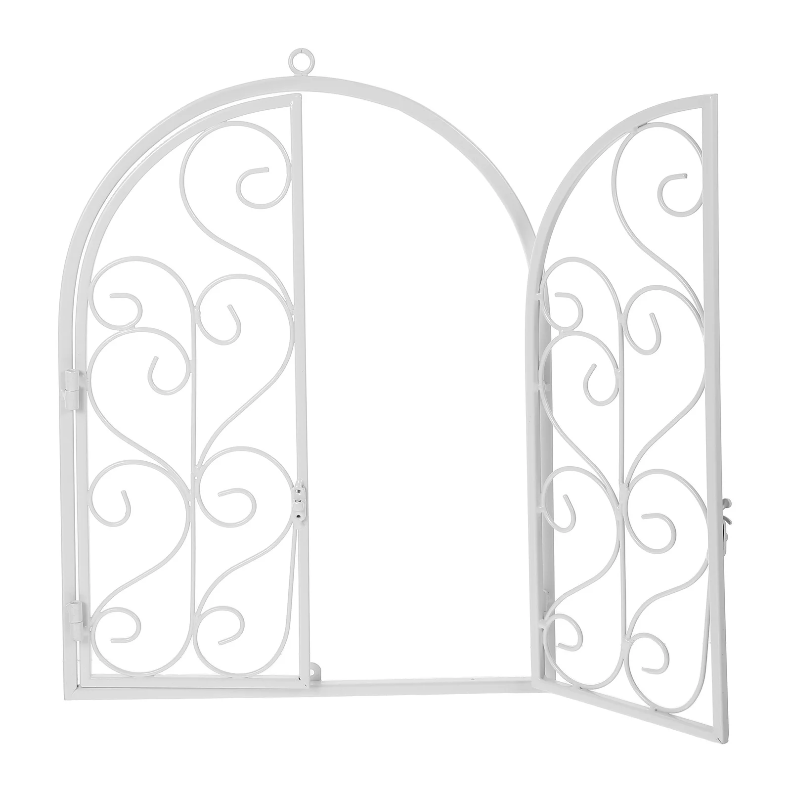 

Rustic Faux Window Wall Decor Iron Art Window Frame 14.8x11.8 Garden Entryway Farmhouse Vintage Wall Art White Blinds