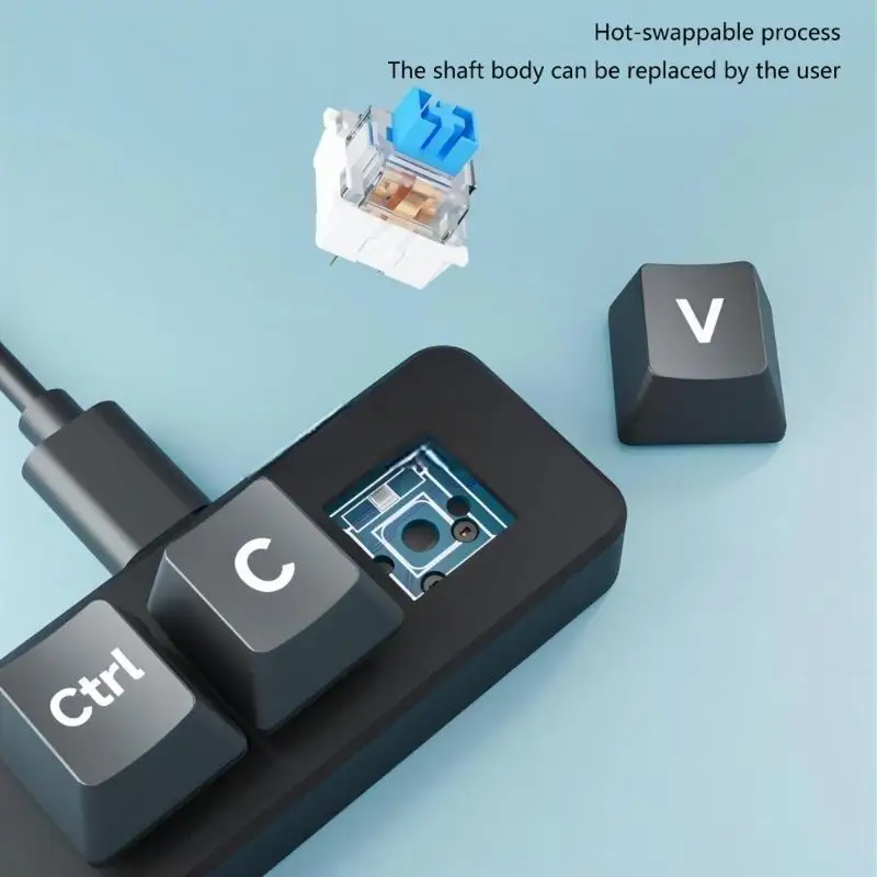 

652F Ctrl Копировать Вставить Ярлык Макрос-клавиатуры 3-х клавишная Программируемая механическая клавиатура