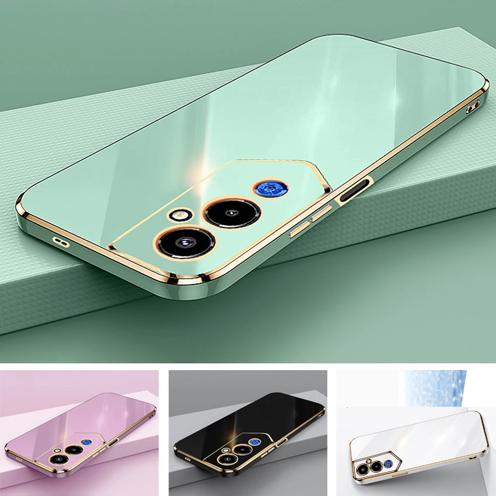 Ultra Thin Slim Silicone Soft TPU Back Cover for TECNO Pova 4 Pova 3 2 4 Pro Plating Shockproof Case TECNO Pova 2 3 LE7 n Bumper