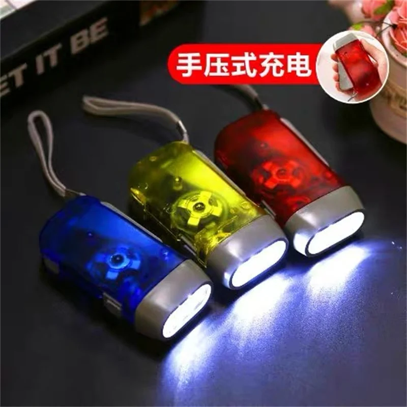 New 3 LED Hand Pressing Dynamo Crank Power Wind Up Flashlight Torch Light Hand Press Crank Camping Lamp Light Camping Equipment