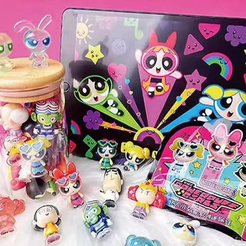 The Powerpuff Girls Blossom Bubbles Buttercup Mini Bean Blind Box Desktop Ornament Cute Gift Blind Bag Surprise Toy hot