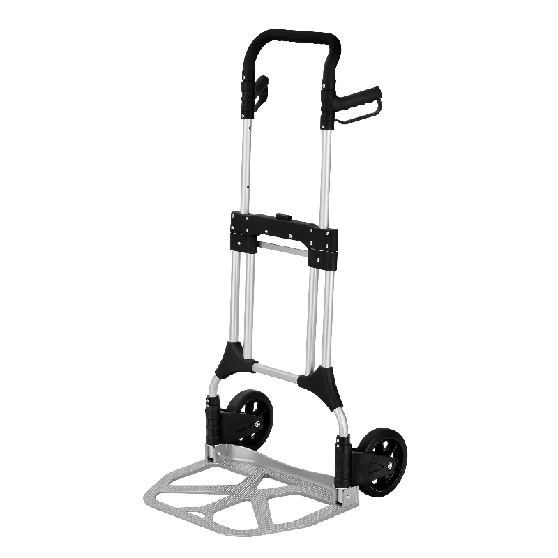 

250Lb Load Capacity Portable Lightweight Sturdy Aluminum Two Wheel Foldable Hand Truck With Telescopic Handle Smooth Reliable