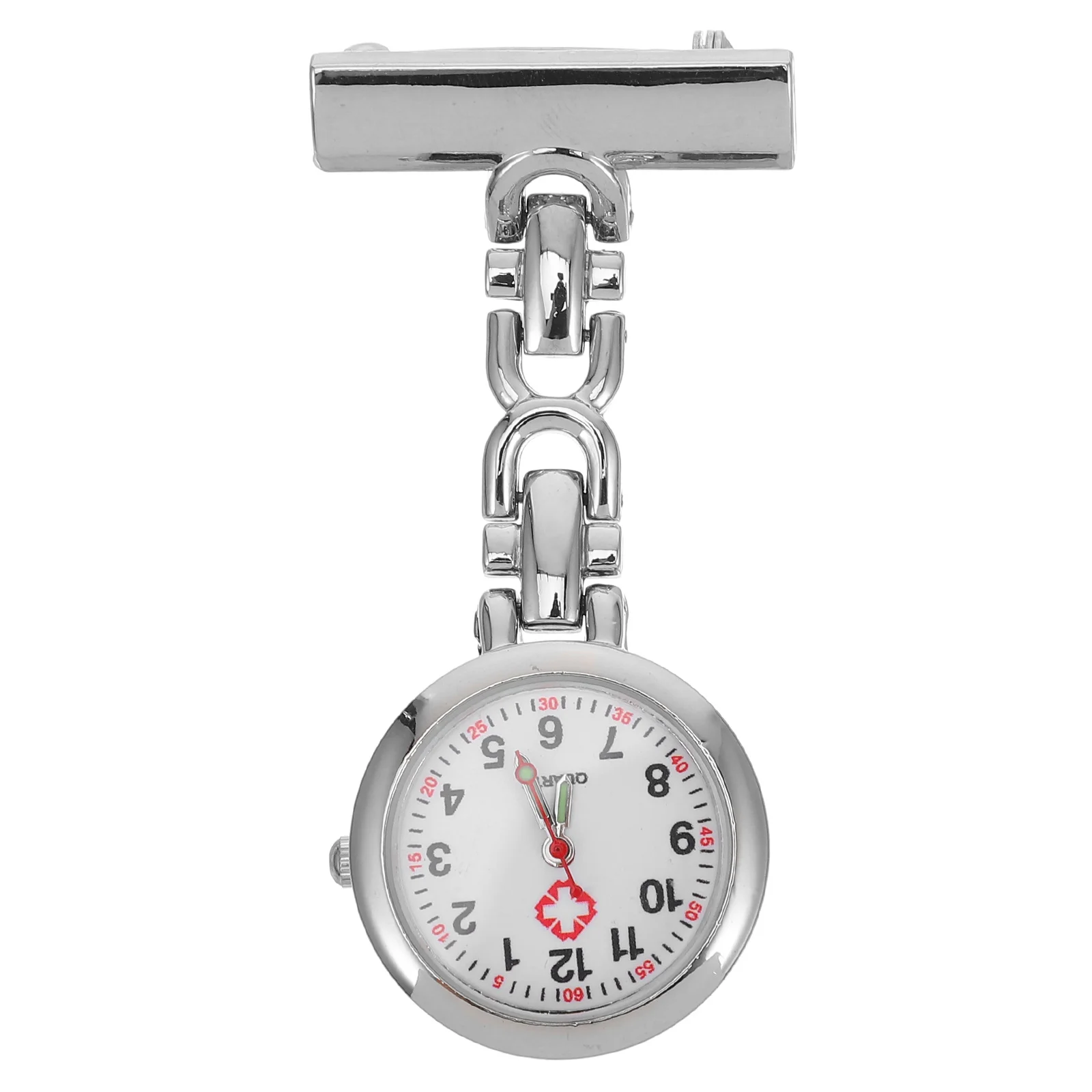 Chic Nurse Watch Brooch with Pin Clip Medical Nurse Pocket Hanging Watch Retro Pocket Watch Gift (White)