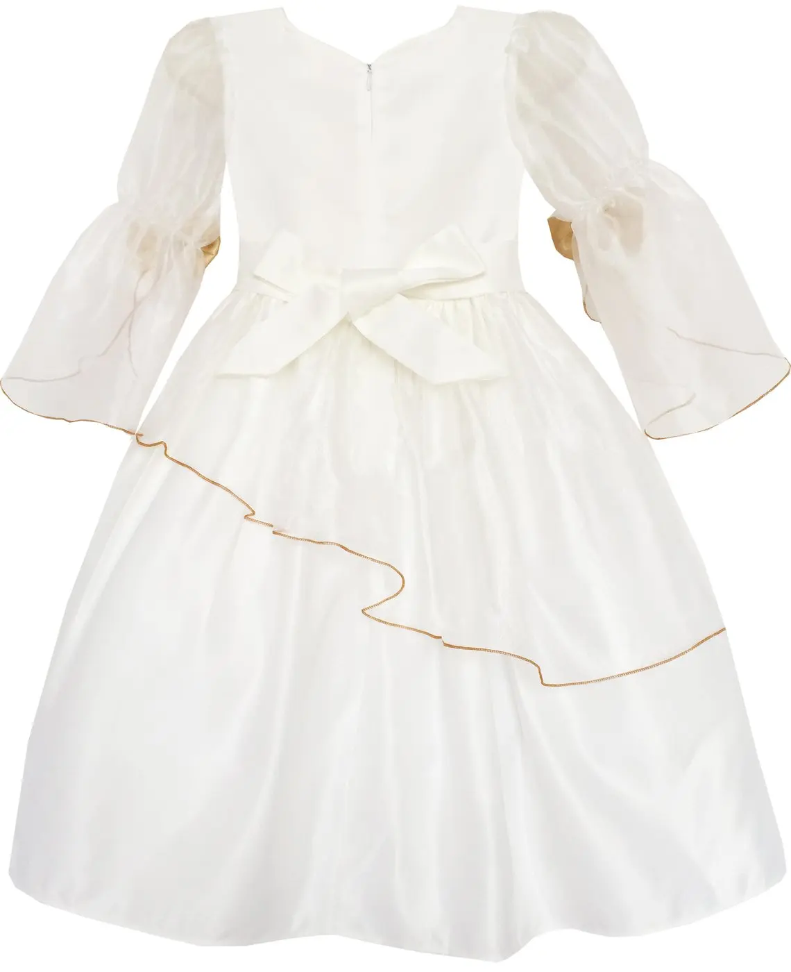 Flower Girl Dress Champagne Bow Tie Tulle Wedding Bridesmaid