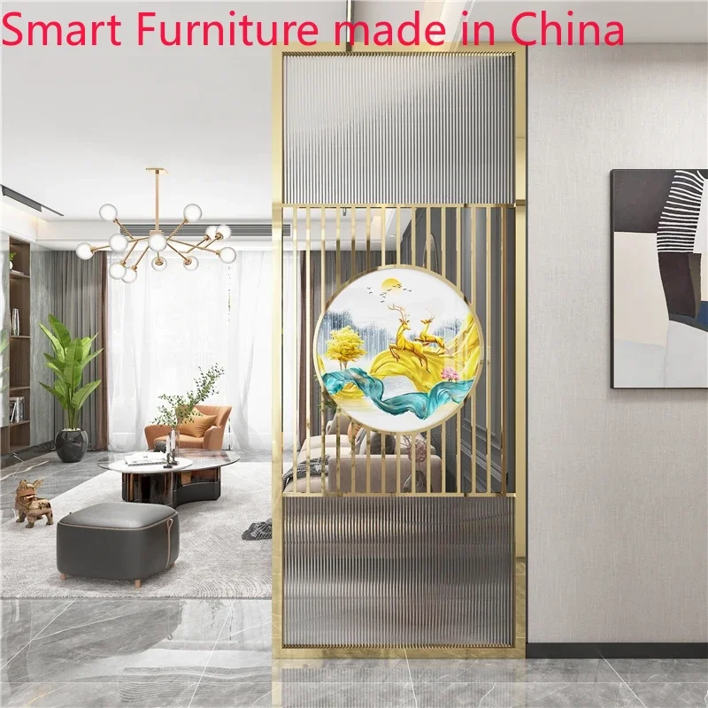 Custom wrought-iron stainless steel screen partition office simple modern living room bedroom household entrance block porch